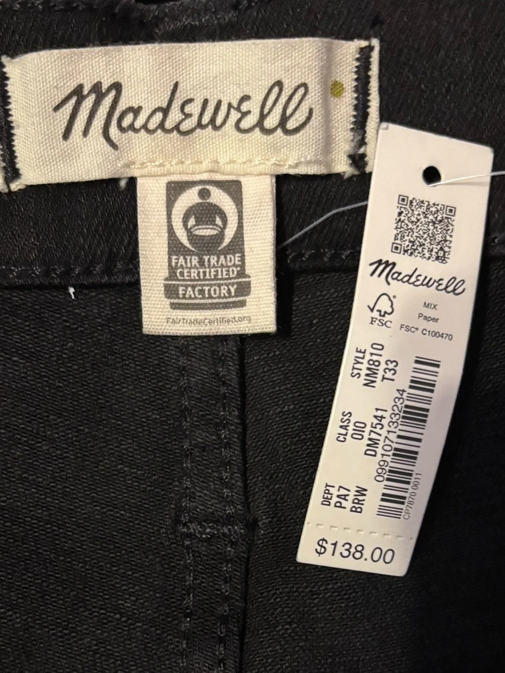 Madewell Jeans Tall Kick Out Crop Black Rinse Wash Mid Rise Women’s Size 33T